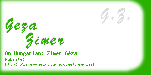 geza zimer business card